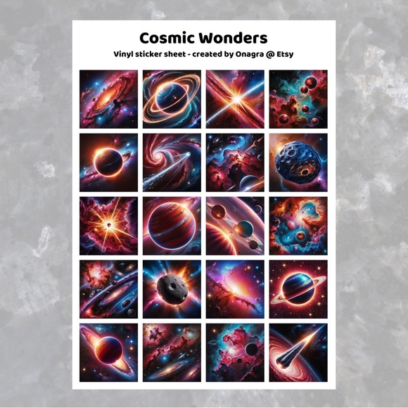 3 /💲20 Stickers! Cosmic Wonders universe stickers - Picture 2 of 3